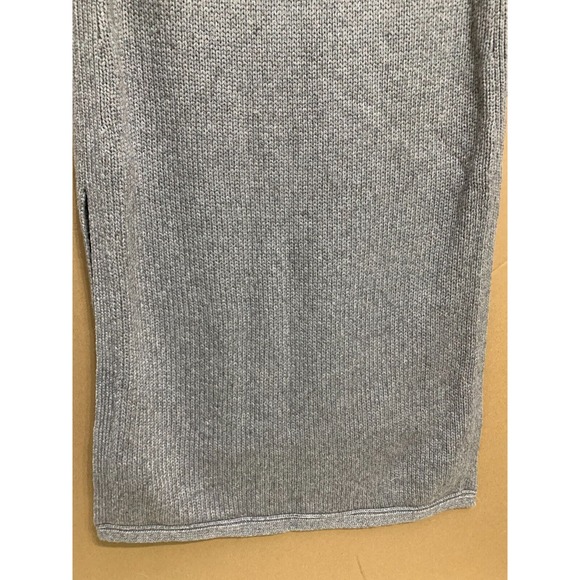NOMAD by MORGAN CARPER Fringed Gray Sleeveless Tunic Sweater Dress TurtleNeck M - Picture 11 of 16